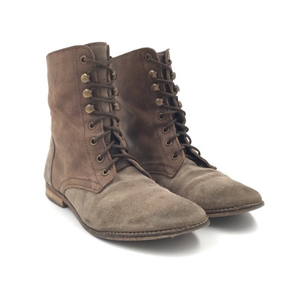 Free People Truemay Brown Suede Leather Lace Up Boots Size 39 - Picture 2 of 10